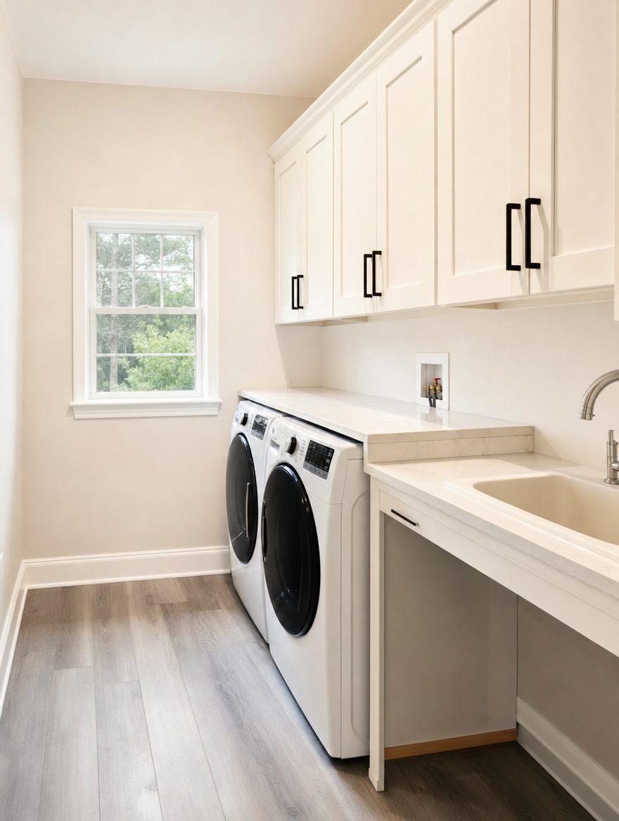 Laundry room rebuilt after water damage