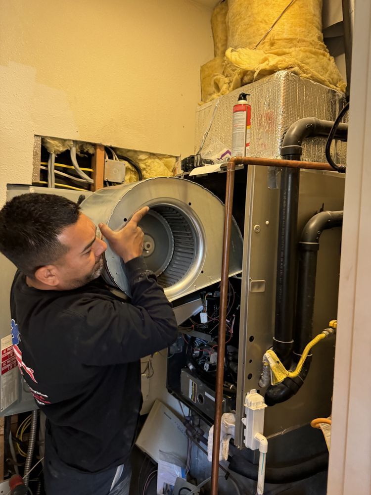 Furnace blower repair in progress